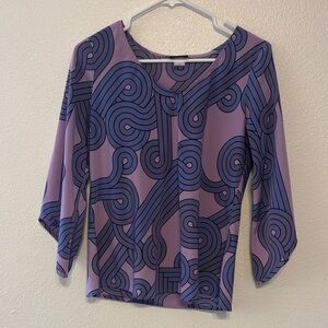 Manuhealii Swirl Design Blouse in Purple‎ and Blue